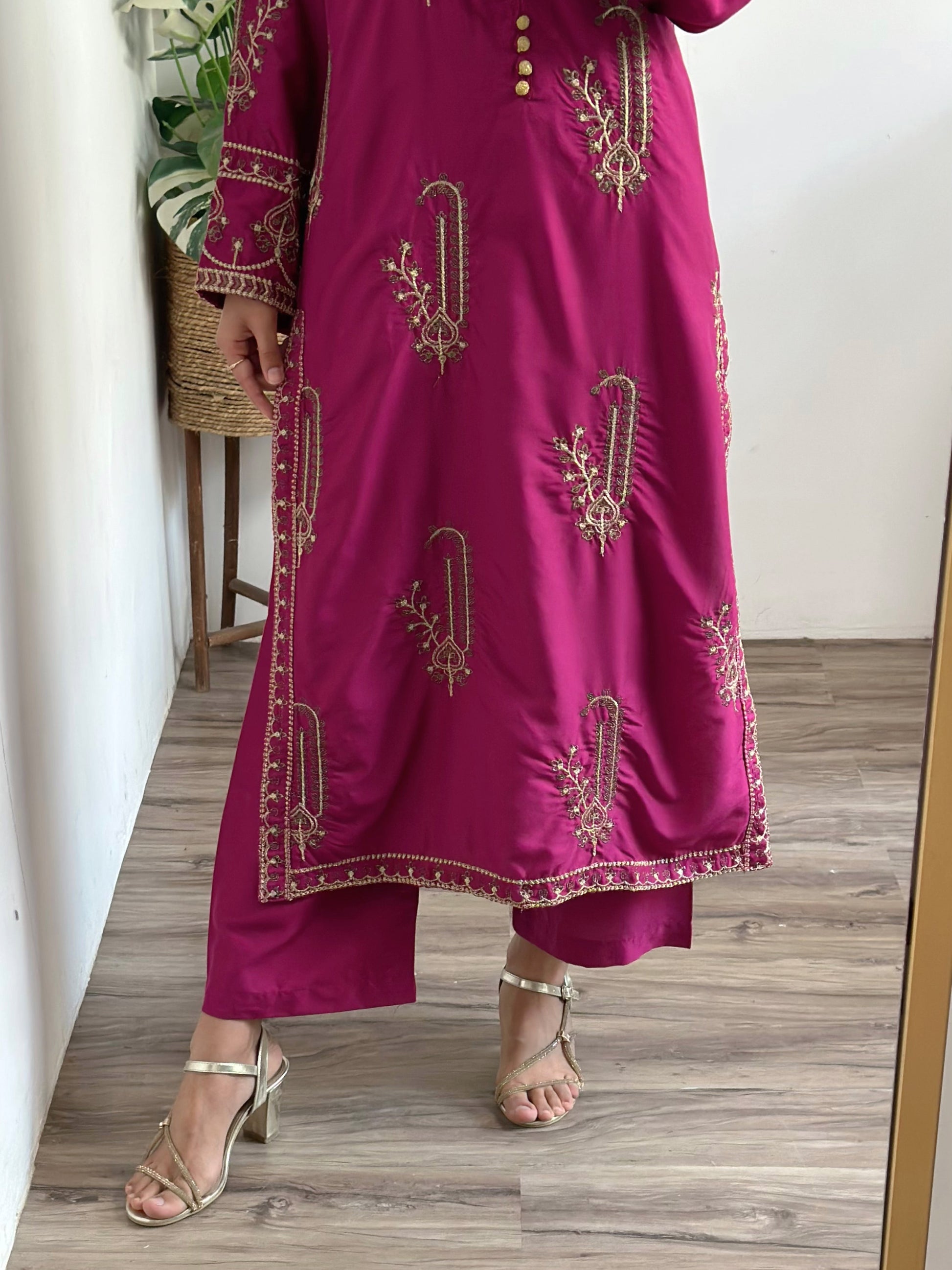 2 pc AMBER - Embroidered Co Ords