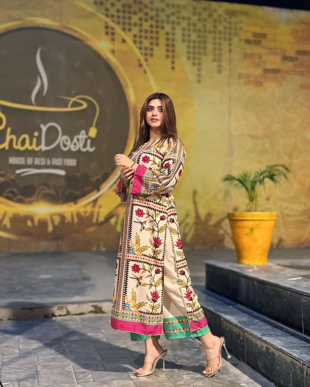 2 pc - GUL BAHAAR long length digital print Co Ords