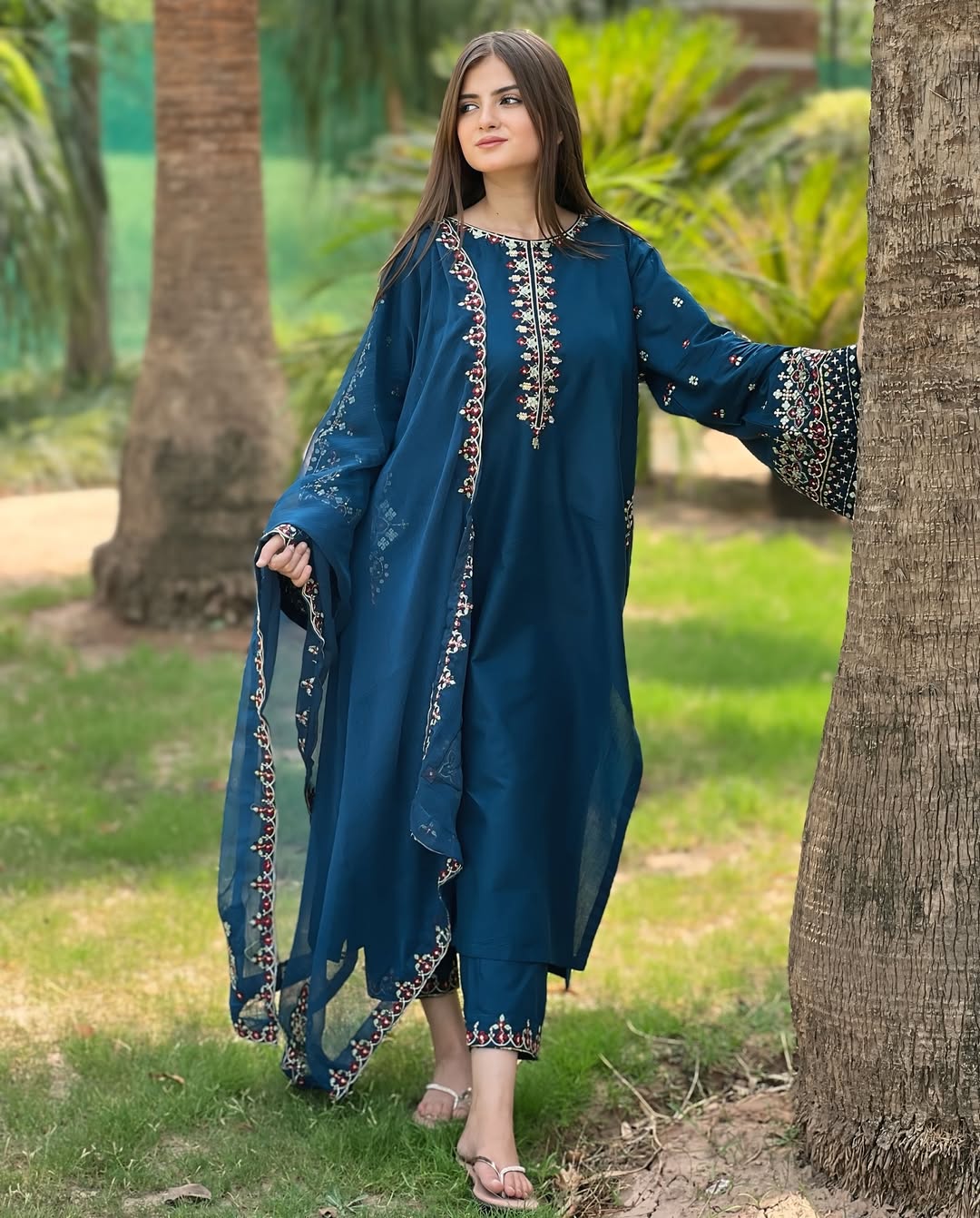 # 3 pc AADAB - Embroidered Co Ords with dupatta