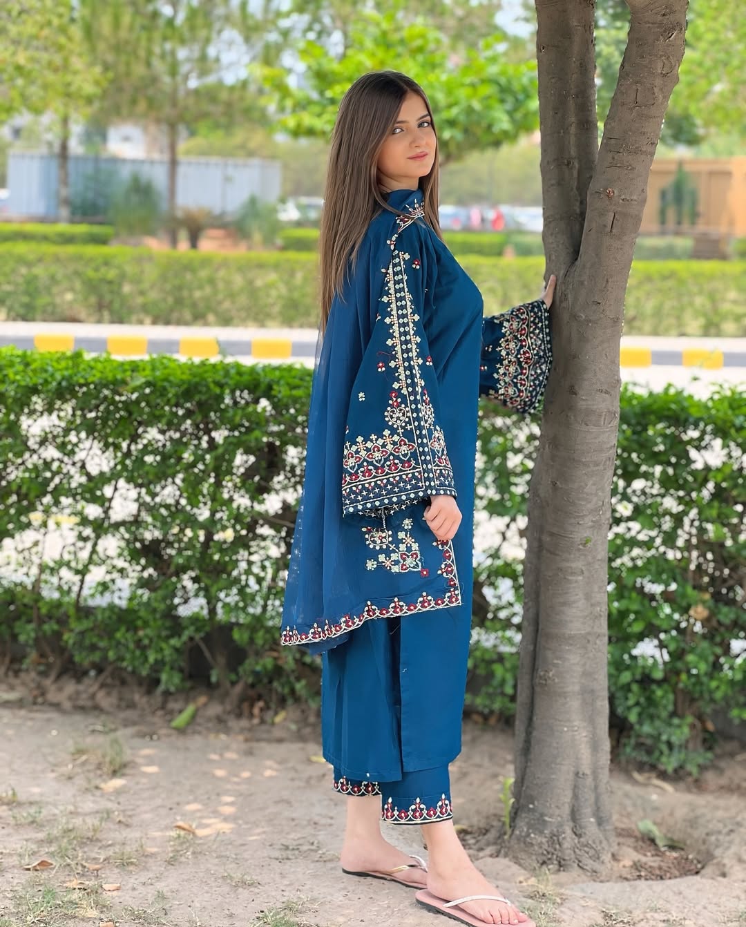 # 3 pc AADAB - Embroidered Co Ords with dupatta