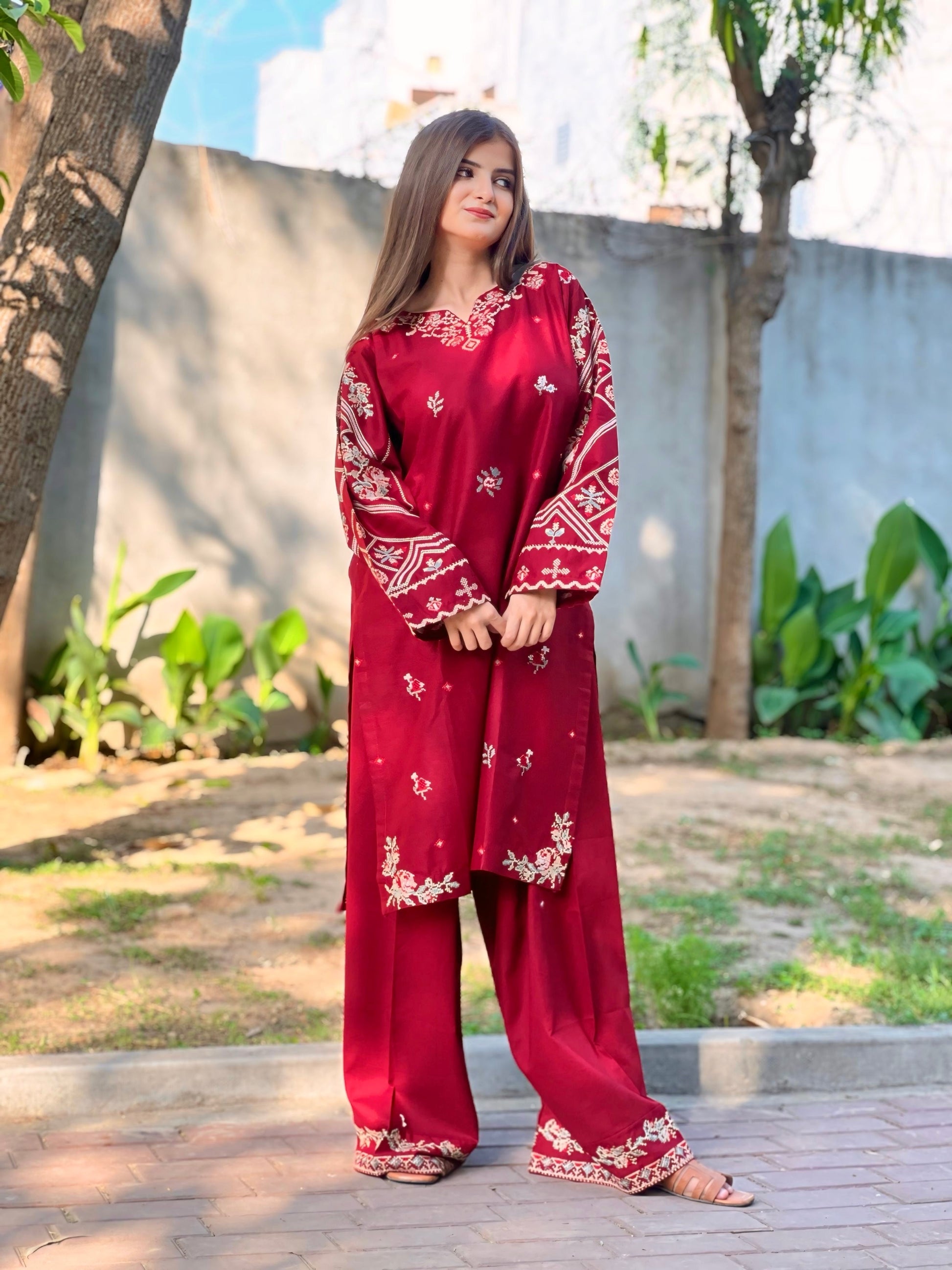 BLUSH Embroidered Co Ords Set