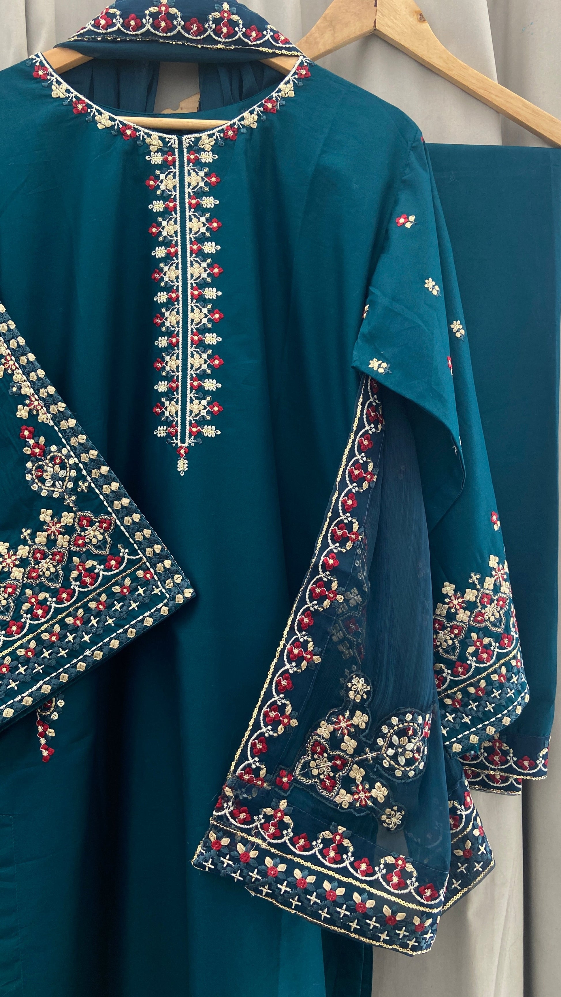 # 3 pc AADAB - Embroidered Co Ords with dupatta