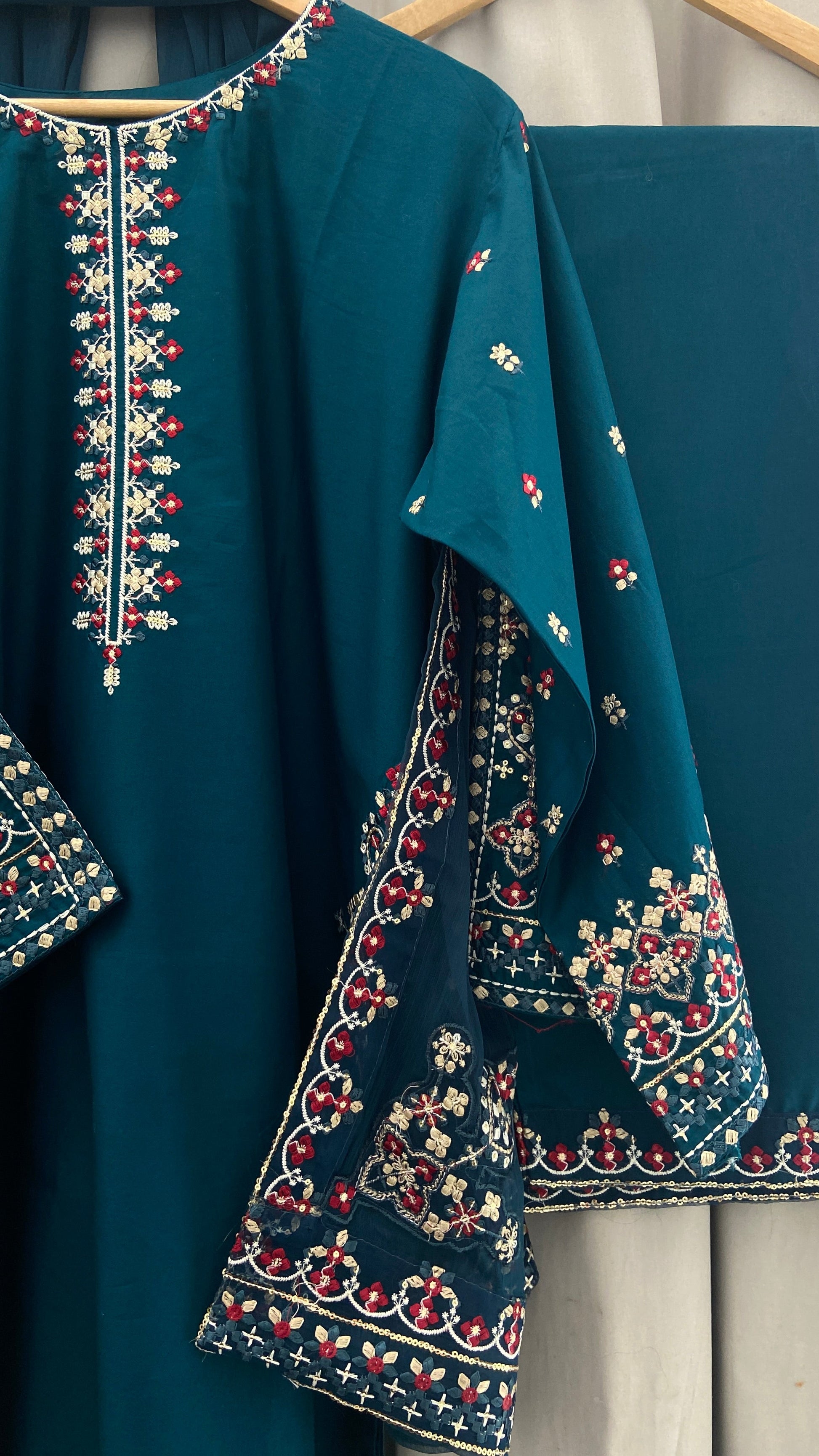 # 3 pc AADAB - Embroidered Co Ords with dupatta